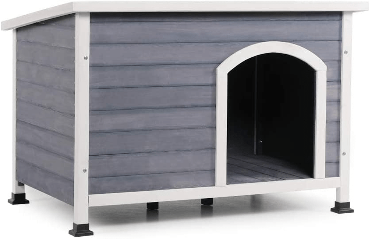 A 4 Pet Outdoor Wooden Dog House with Hinges,Raised Feet,Openable Asphalt Roof&Removable Floor Animals & Pet Supplies > Pet Supplies > Dog Supplies > Dog Houses A 4 Pet   