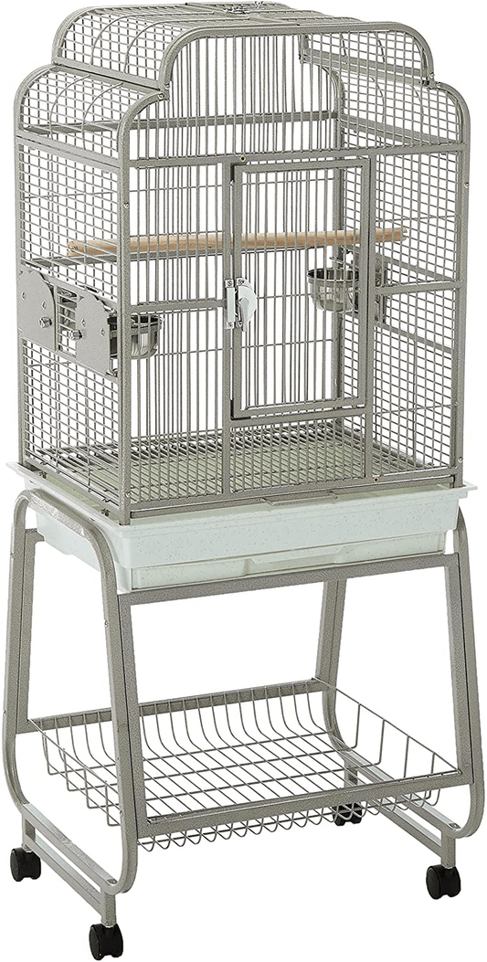 A&E Cage 782217 Platinum Open Victorian Top with Plastic Base Bird Cage, 22" X 17"