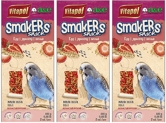 A&E Cage Co. 6 Pack of Smackers Parakeet Treat Sticks, 7.25 Inches Each, Strawberry Flavor Animals & Pet Supplies > Pet Supplies > Bird Supplies > Bird Treats A&E Cage Co.   