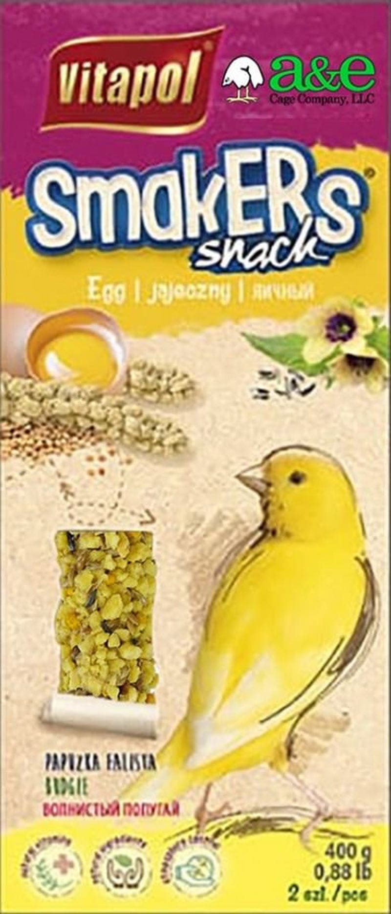A&E Cage Company Smakers Canary Egg Treat Sticks 2 Count Pack of 2 Animals & Pet Supplies > Pet Supplies > Bird Supplies > Bird Treats A&E Cage Company   