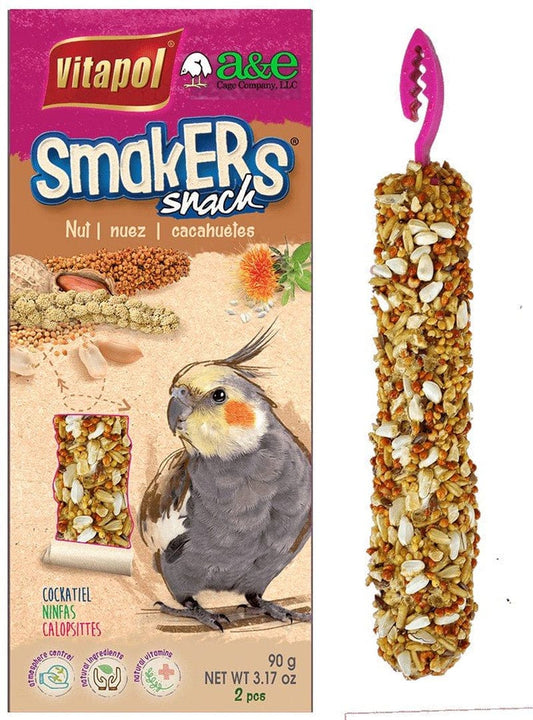 A&E Cage Company Smakers Cockatiel Nut Treat Sticks Animals & Pet Supplies > Pet Supplies > Bird Supplies > Bird Treats A&E Cage Company   