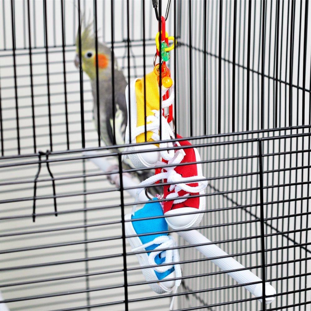 A&E Happy Beaks, Sneakers on a Line Bird Toy Animals & Pet Supplies > Pet Supplies > Bird Supplies > Bird Gyms & Playstands A&E Cage   