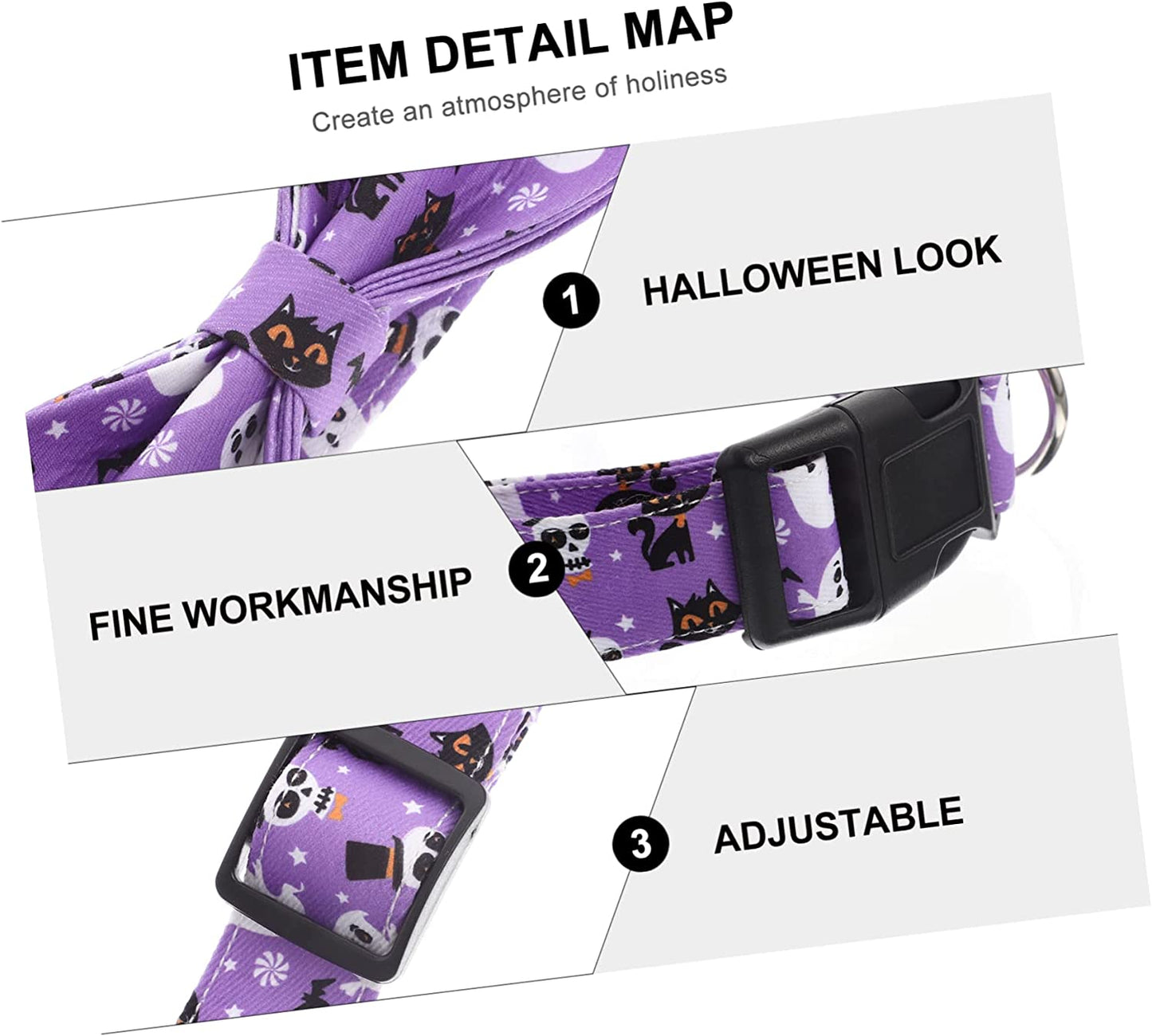 Generic 4Pcs Cat Decor Themed Collar Neckwear Pets Medium Collars Bowtie Bow Cats Fancy Designed Halloween Dog Photo for Removable Pet Comfortable Cute Decorative Adjustable Ties Purple Animals & Pet Supplies > Pet Supplies > Dog Supplies > Dog Apparel generic   