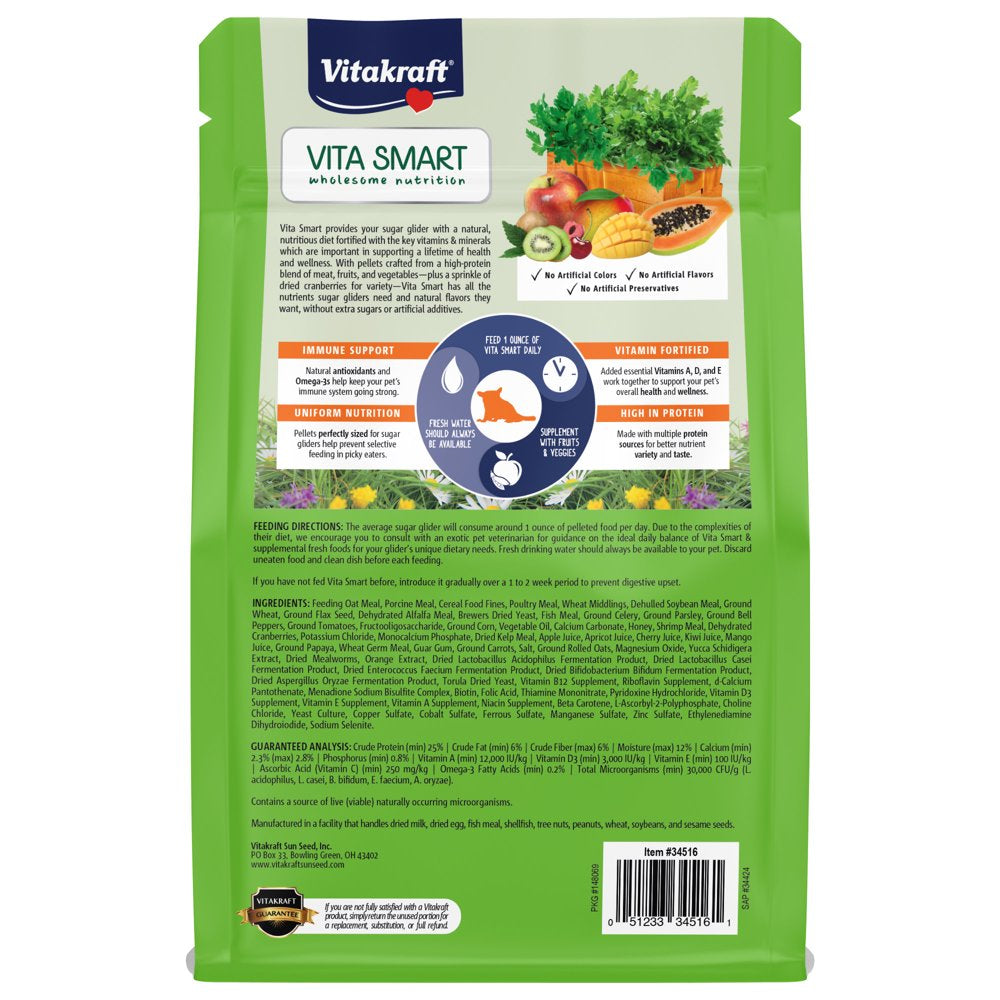 Vitakraft Vitasmart® Sugar Glider Food, 28 Oz. Animals & Pet Supplies > Pet Supplies > Small Animal Supplies > Small Animal Food Vitakraft Sun Seed   