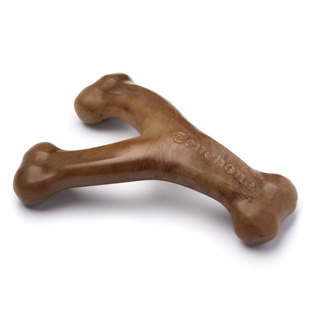 Benebone Real Bacon Durable Wishbone Dog Chew Toy, Medium Animals & Pet Supplies > Pet Supplies > Dog Supplies > Dog Toys Benebone S  