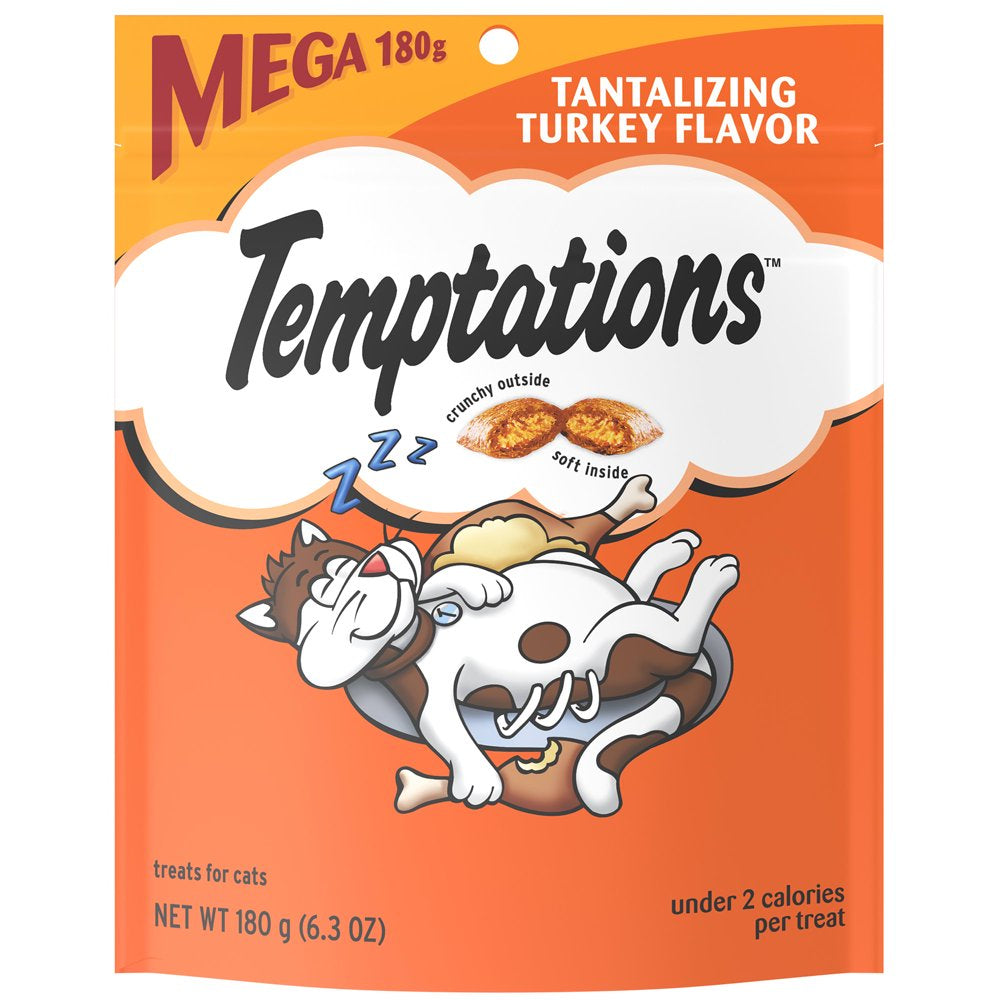 TEMPTATIONS Classic, Crunchy and Soft Cat Treats, Tantalizing Turkey, 3 Oz. Pouch