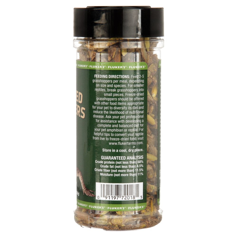 Fluker'S Freeze-Dried Grasshoppers Reptile Turtle Snake Lizard Food, 1 Oz Animals & Pet Supplies > Pet Supplies > Reptile & Amphibian Supplies > Reptile & Amphibian Food Fluker's   