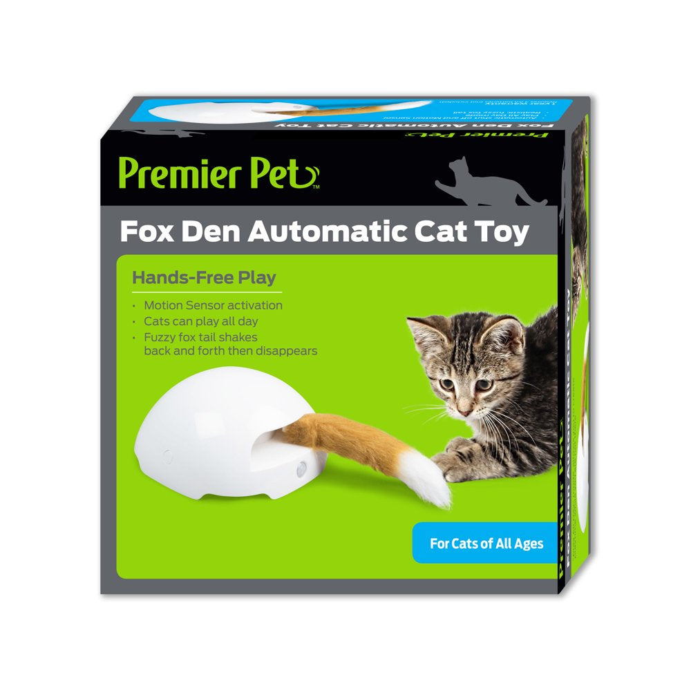 Premier Pet Fox Den Automatic Cat Toy - Interactive, Motion-Activated Toy with Fox Tail Provides Long-Lasting, Hands-Free Play and Exercise - Battery Operated Animals & Pet Supplies > Pet Supplies > Cat Supplies > Cat Toys Radio Systems Corporation   