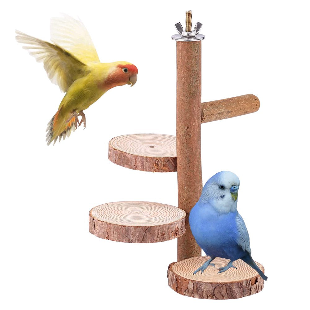 Ibaste Bird Perch Stand Toy | Natural Wood Perch Bird Cage Branch Perch Accessories for Parrots, Parakeets, Cockatiels | Easy-To-Install Bird Resting Trees for Garden, Balcony, Patio Animals & Pet Supplies > Pet Supplies > Bird Supplies > Bird Cage Accessories ibaste   