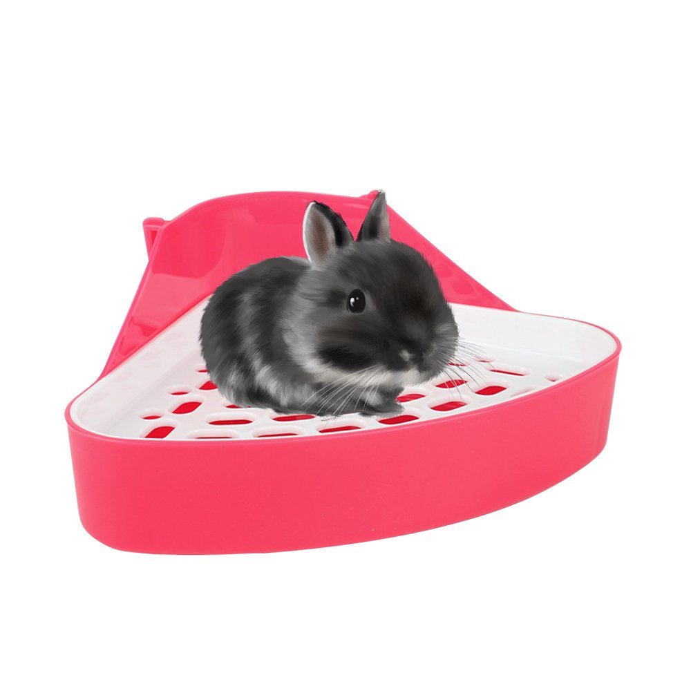 Mewmewcat Animal Litter Potty Trainer Toilet Corner Litter Bedding Box Pet Pan for Baby Chinchillas Small Guinea Pigs Ferret Animals & Pet Supplies > Pet Supplies > Small Animal Supplies > Small Animal Bedding Mewmewcat Rose red  