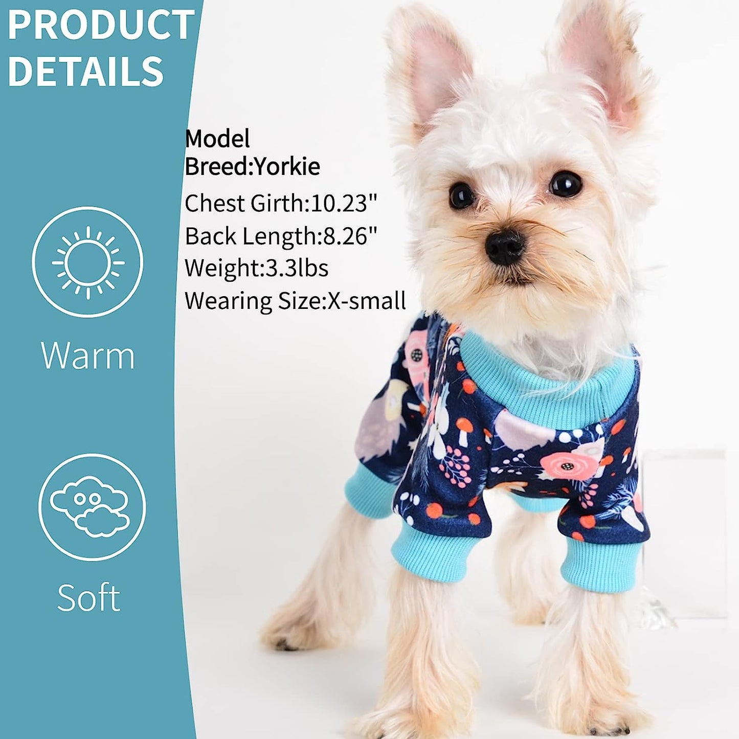 Yikeyo Dog Pajamas for Small Dog Girl Boy, Cute Pattern Dog Jammies Dog Pjs Winter Dog Clothes for Small Dogs Chihuahua Yorkie, Pet Jumpsuit, Cat Apparel Outfit (Animals, Medium) Animals & Pet Supplies > Pet Supplies > Dog Supplies > Dog Apparel Yikeyo   