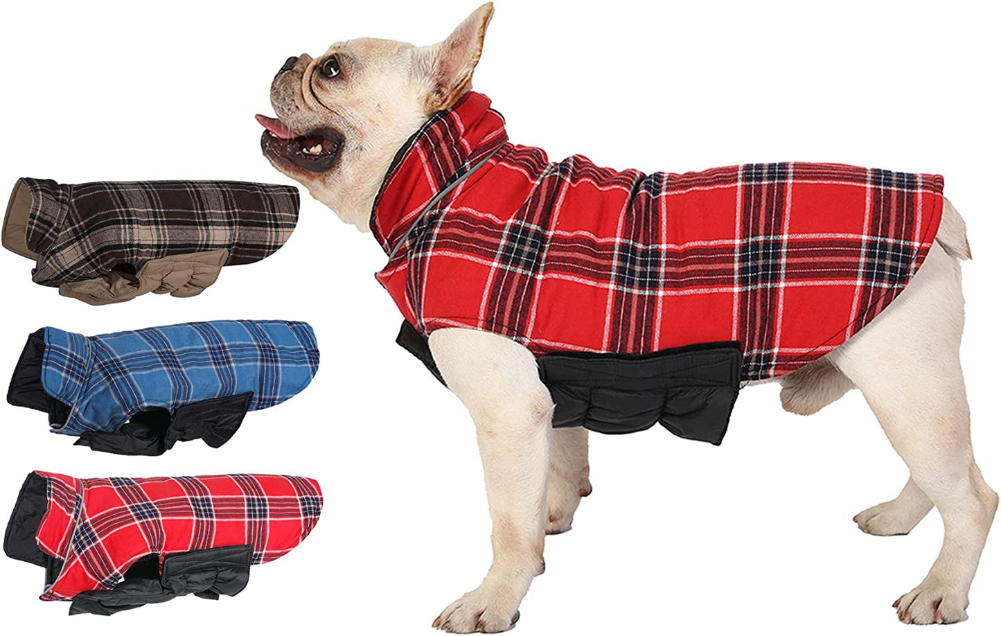 Caslfuca Dog Winter Coat, Winter Dog Extra Warm Coats Dog Fleece Jackets Dog Clothes, Windproof Waterproof Dog Cold Weather Coats for Small Medium Large Dogs and Puppy Apparel Animals & Pet Supplies > Pet Supplies > Dog Supplies > Dog Apparel Caslfuca Red Small 