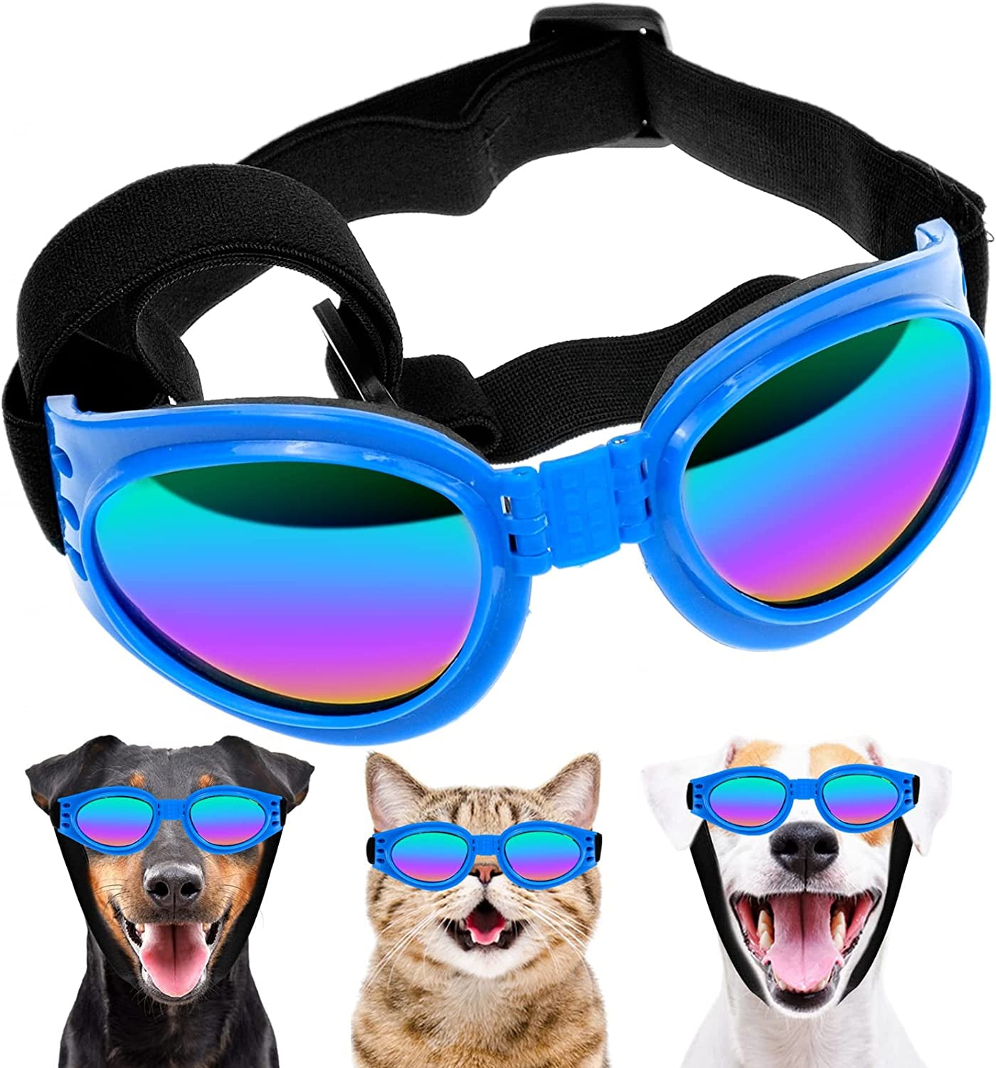 Dog Goggles, Stylish Cool Dog Sunglasses, Adjustable Waterproof Windproof UV Protection Dog Glasses, for Car Travel Swim Animals & Pet Supplies > Pet Supplies > Dog Supplies > Dog Apparel BLLREMIPSUR   