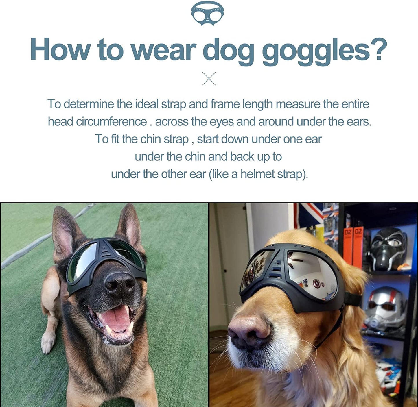 NVTED Dog Goggles Big Area Dog Sunglasses, Large Breed Windproof Snowproof Eye Protection Dog Glasses for Outdoor Driving Cycling (Large) Animals & Pet Supplies > Pet Supplies > Dog Supplies > Dog Apparel NVTED   