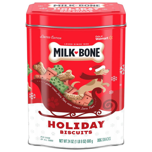 Milk-Bone Holiday Dog Biscuits, 24 Oz. Tin Animals & Pet Supplies > Pet Supplies > Dog Supplies > Dog Treats The J.M. Smucker Company   