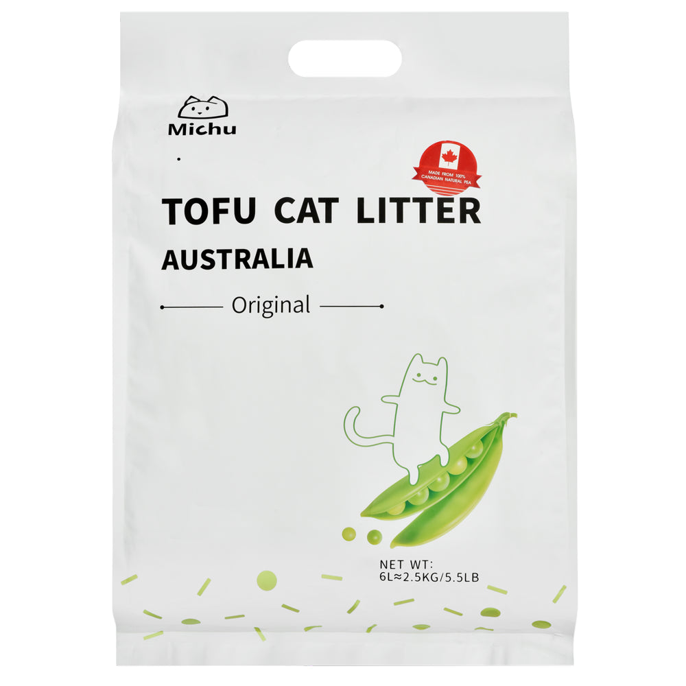 Furrytail Michu Natural Clumping Tofu Cat Litter 2.5Kg/6L Animals & Pet Supplies > Pet Supplies > Cat Supplies > Cat Litter Furrytail   