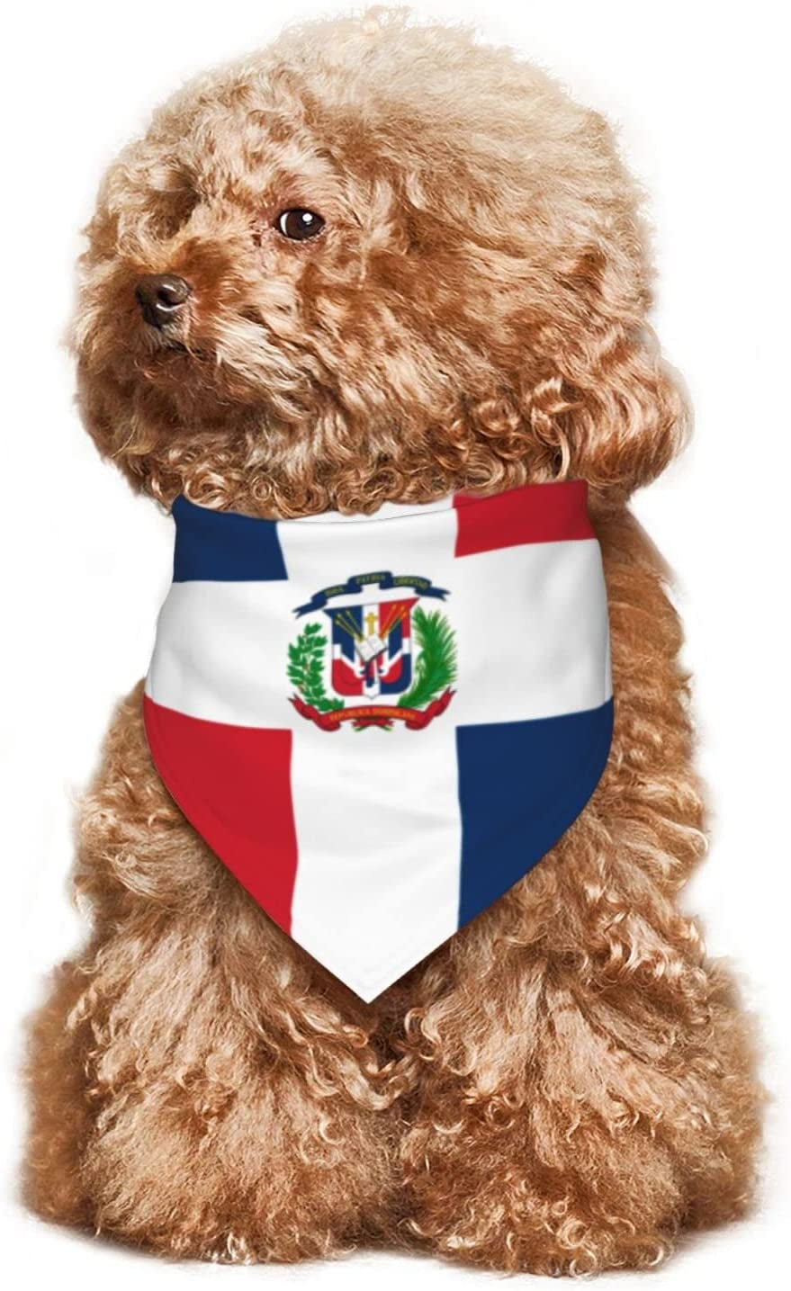 Flag of the Dominican Republic Pet Dog and Cat Decorative Triangle Scarf,Dog Bandana,Breathable and Stain Resistant. Animals & Pet Supplies > Pet Supplies > Dog Supplies > Dog Apparel ZALTAS   