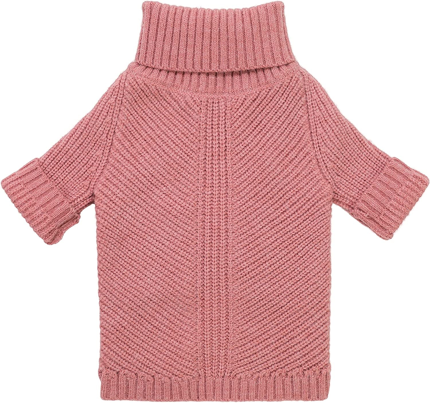 Fitwarm Dog Turtleneck Sweater, Thermal Knitted Pet Coat, Dog Winter Clothes for Small Dogs, Cat Apparel, Heather Grey, Small Animals & Pet Supplies > Pet Supplies > Dog Supplies > Dog Apparel Fitwarm Pink Medium 