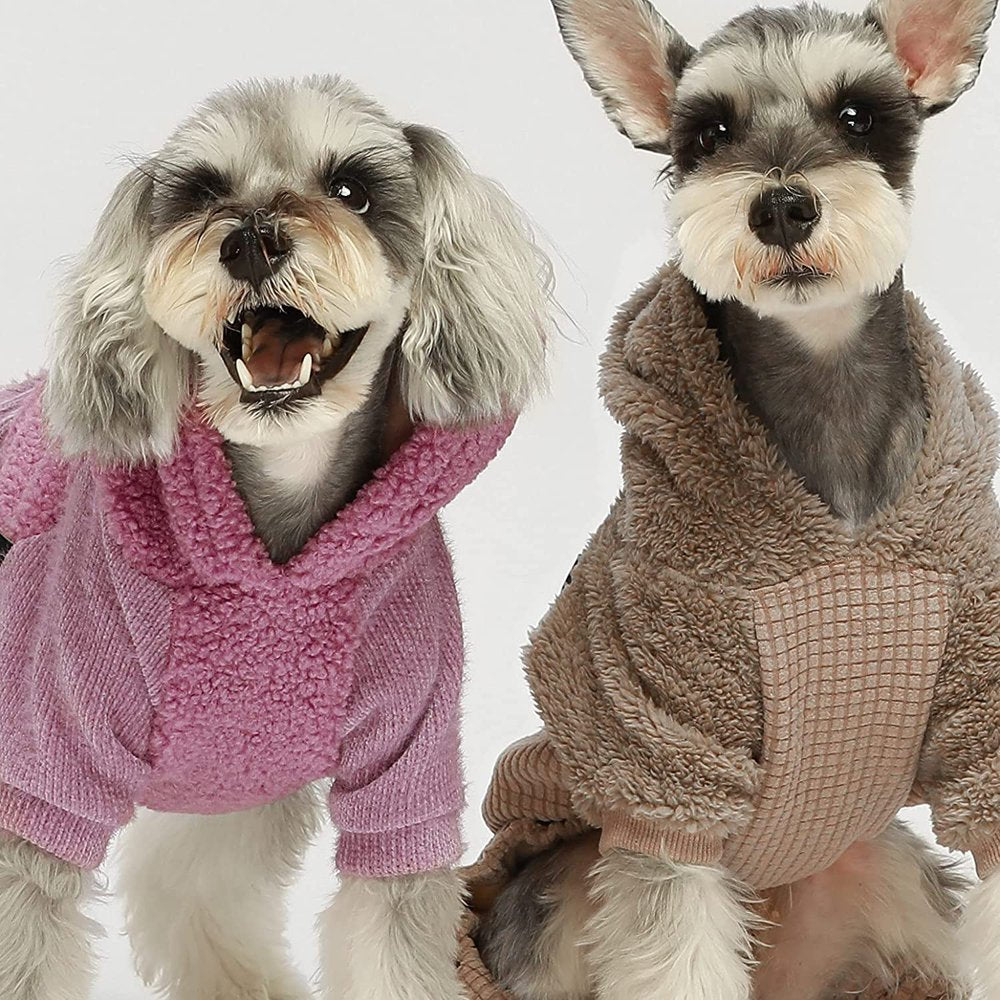 Fitwarm Fuzzy Sherpa Dog Winter Clothes Dog Hoodie Dresses Thermal Skirt Girl Doggie Dress Thick Jacket Puppy Outfits Coat Cat Sweatshirt Apparel XS Animals & Pet Supplies > Pet Supplies > Cat Supplies > Cat Apparel Fitwarm   