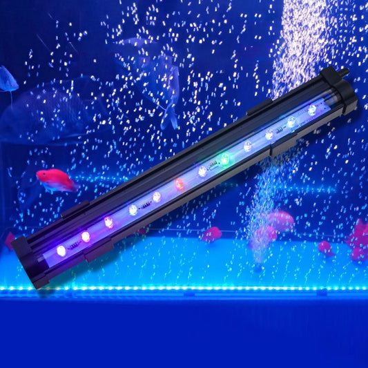 Sijiali Fish Tank Lamp Colorful Increasing Oxygen Bubble Light Waterproof LED Decor Lamp for Aquarium