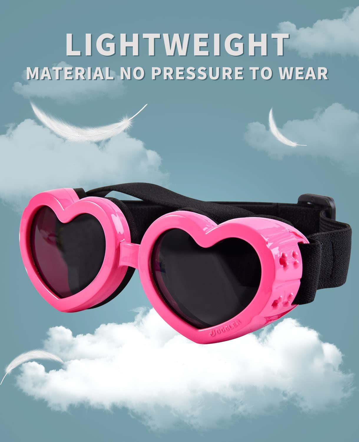 Suxible Dog Goggles Small Breed Dog Sunglasses, UV Protection Heart Shape Dog Sunglasses with Adjustable Strap, Waterproof Goggles for Dogs Doggy Pet Puppy Sun Glasses Doggie Windproof Glasses-Pink Animals & Pet Supplies > Pet Supplies > Dog Supplies > Dog Apparel Suxible   