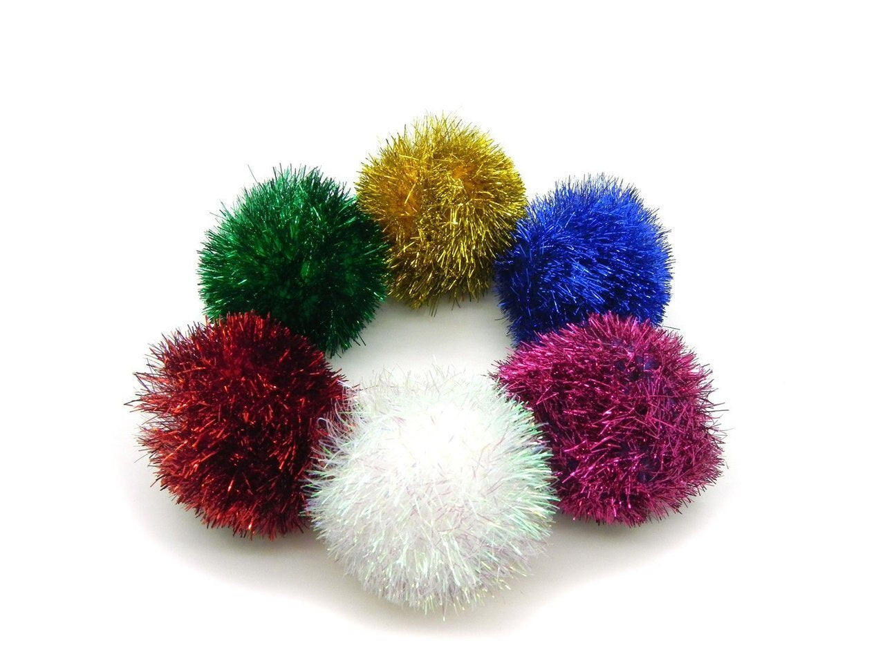 Tuff Kitty Puff Sparkle Ball Cat Toy, 6 Pack Animals & Pet Supplies > Pet Supplies > Cat Supplies > Cat Toys Tuff Kitty Puff   