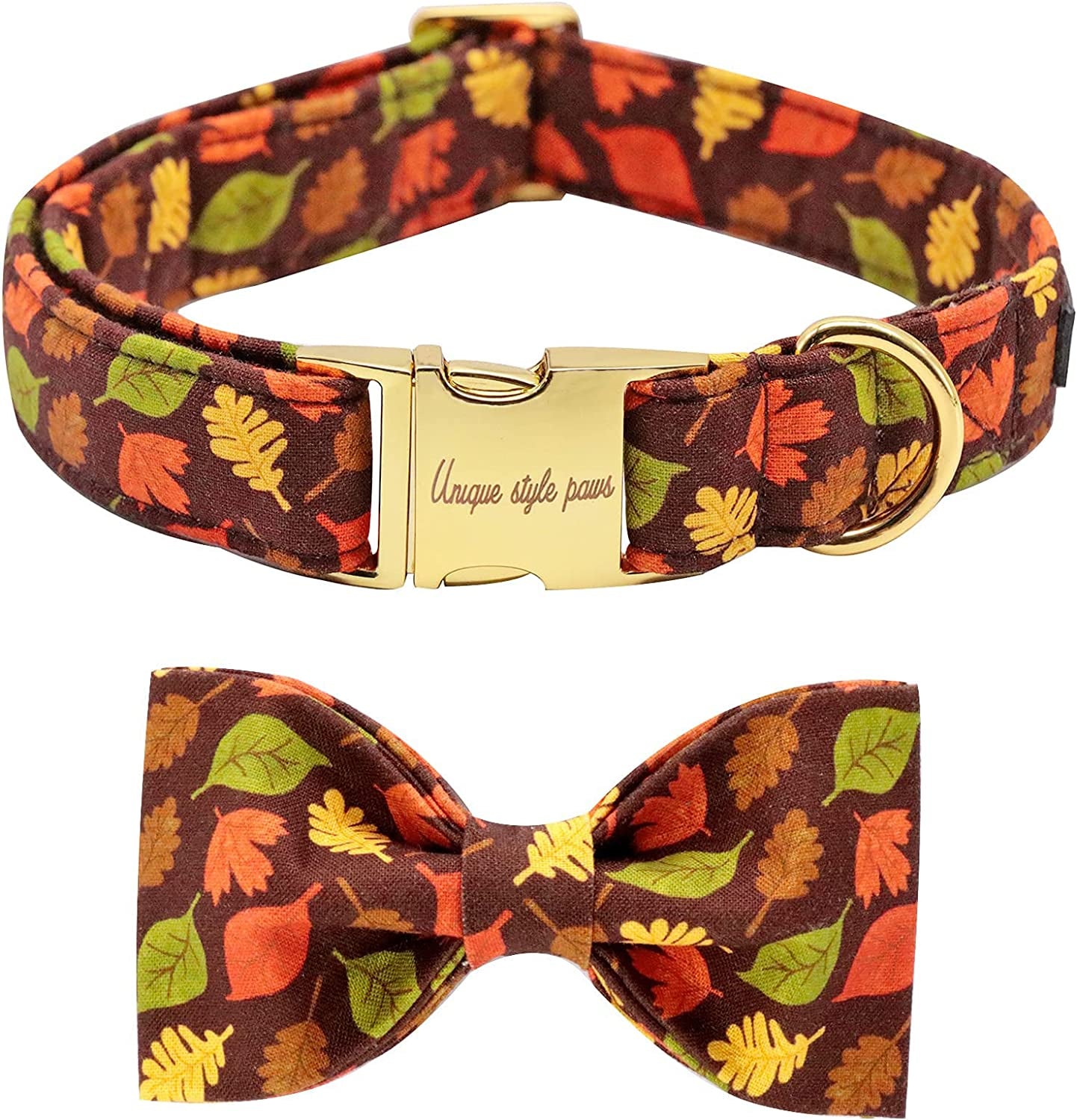 Unique Style Paws Plaid Dog Collar with Bow Pet Gift Adjustable Soft and Comfy Bowtie Collars for Small Medium Large Dogs Animals & Pet Supplies > Pet Supplies > Dog Supplies > Dog Apparel Unique style paws Autumn X-Large (Pack of 1) 