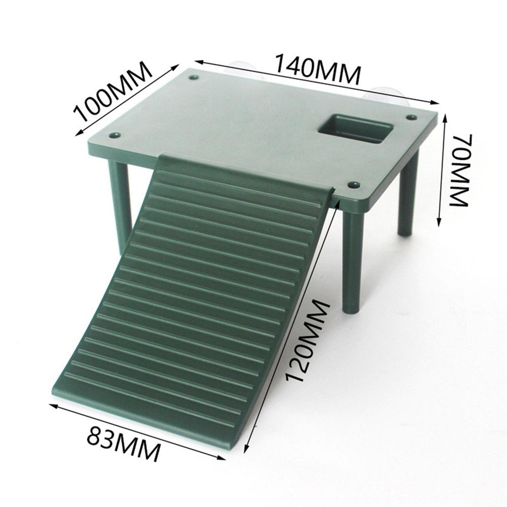 Turtle Basking Platform Reptiles Habitat with Suction Cup Feeder Ornament Resting Terrace for Amphibians Tank Accessories Pet Supplies Animals & Pet Supplies > Pet Supplies > Reptile & Amphibian Supplies > Reptile & Amphibian Habitats DYNWAVE   