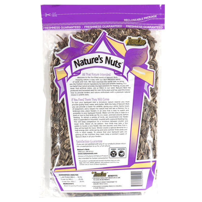 Nature'S Nuts Premium Assorted Species Striped Sunflower Seed Wild Bird Food 16 Lb Animals & Pet Supplies > Pet Supplies > Bird Supplies > Bird Food Chuckanut Products Inc   