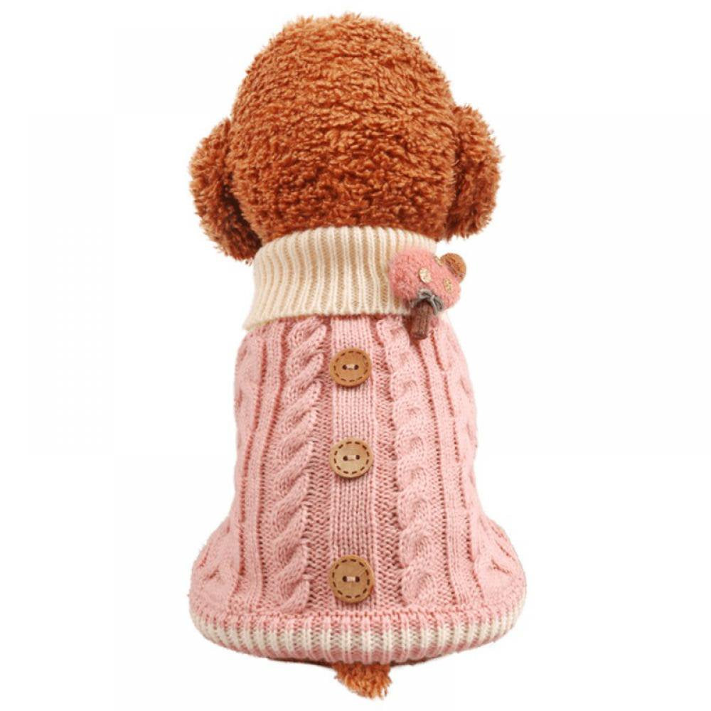 Knitted Dog Sweater for Small Dogs Winter Dog Clothes Warm Puppy Dog Coat Outfits Dog Apparel for Small Dogs Pets Animals & Pet Supplies > Pet Supplies > Dog Supplies > Dog Apparel XSAmazing S Pink 