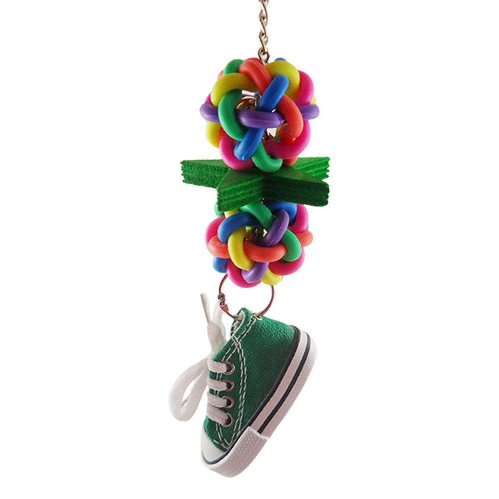 Bird Toys for Parrots | Bird Chew Toys Mini Sneaker Bird Toys Finger Shoes | Corn-Skinned Parrot Chewing and Climbing Toys for Macaw Cockatoo Budgies Parakeets Conures