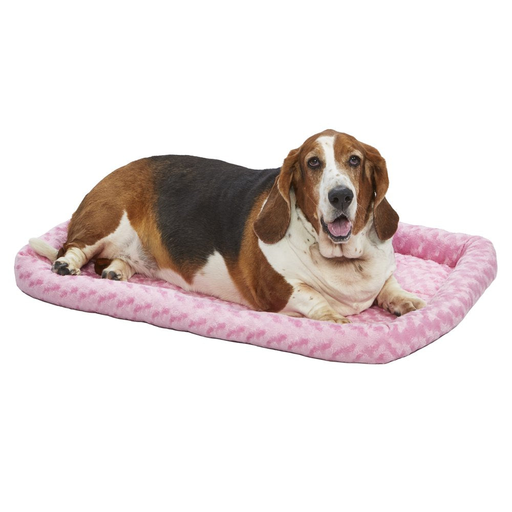 Midwest Quiettime Pet Bed & Dog Crate Mat, Pink, 30"