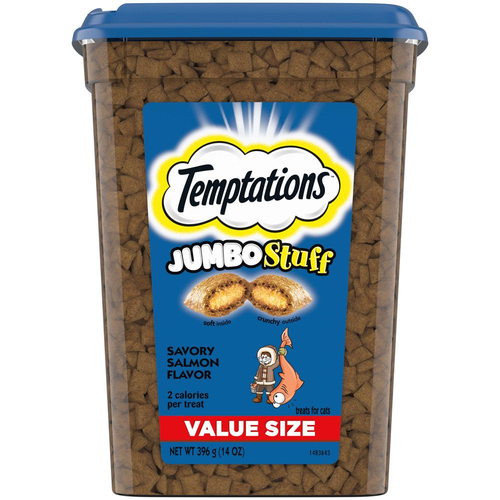 TEMPTATIONS JUMBO Stuff Cat Treats, Savory Salmon Flavor, 14 Oz. Tub Animals & Pet Supplies > Pet Supplies > Cat Supplies > Cat Treats Mars Petcare ‎14 oz  