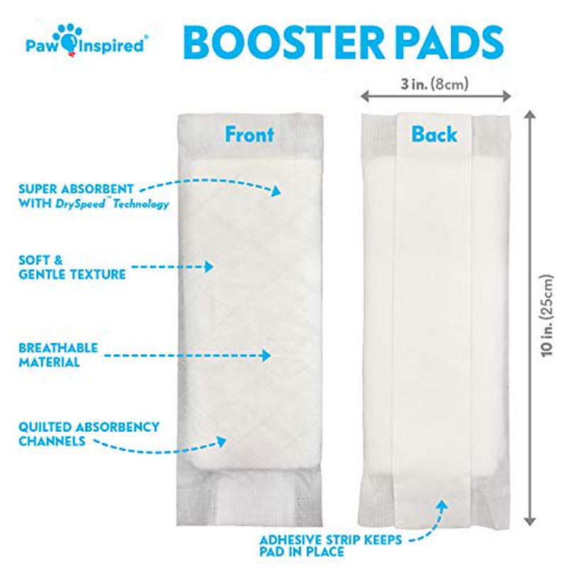 Paw Inspired 30Ct Dog Diaper Pads | Disposable Diaper Liners | Booster Pad Inserts Fit Most Female and Male Washable and Disposable Dog Diapers and Belly Bands | Adds Absorbency, Stops Leaks Animals & Pet Supplies > Pet Supplies > Dog Supplies > Dog Diaper Pads & Liners PAW INSPIRED   