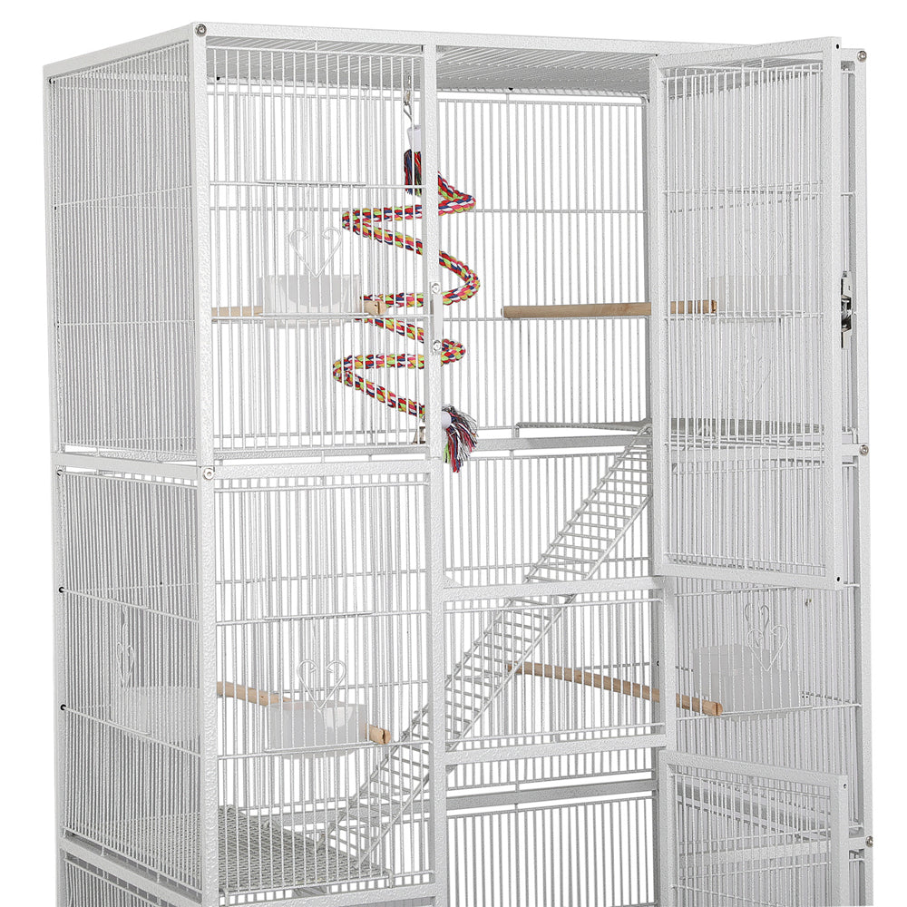 Easyfashion 69" H Extra Large Bird Cage with Detachable Stand, White Animals & Pet Supplies > Pet Supplies > Bird Supplies > Bird Cages & Stands Easyfashion   