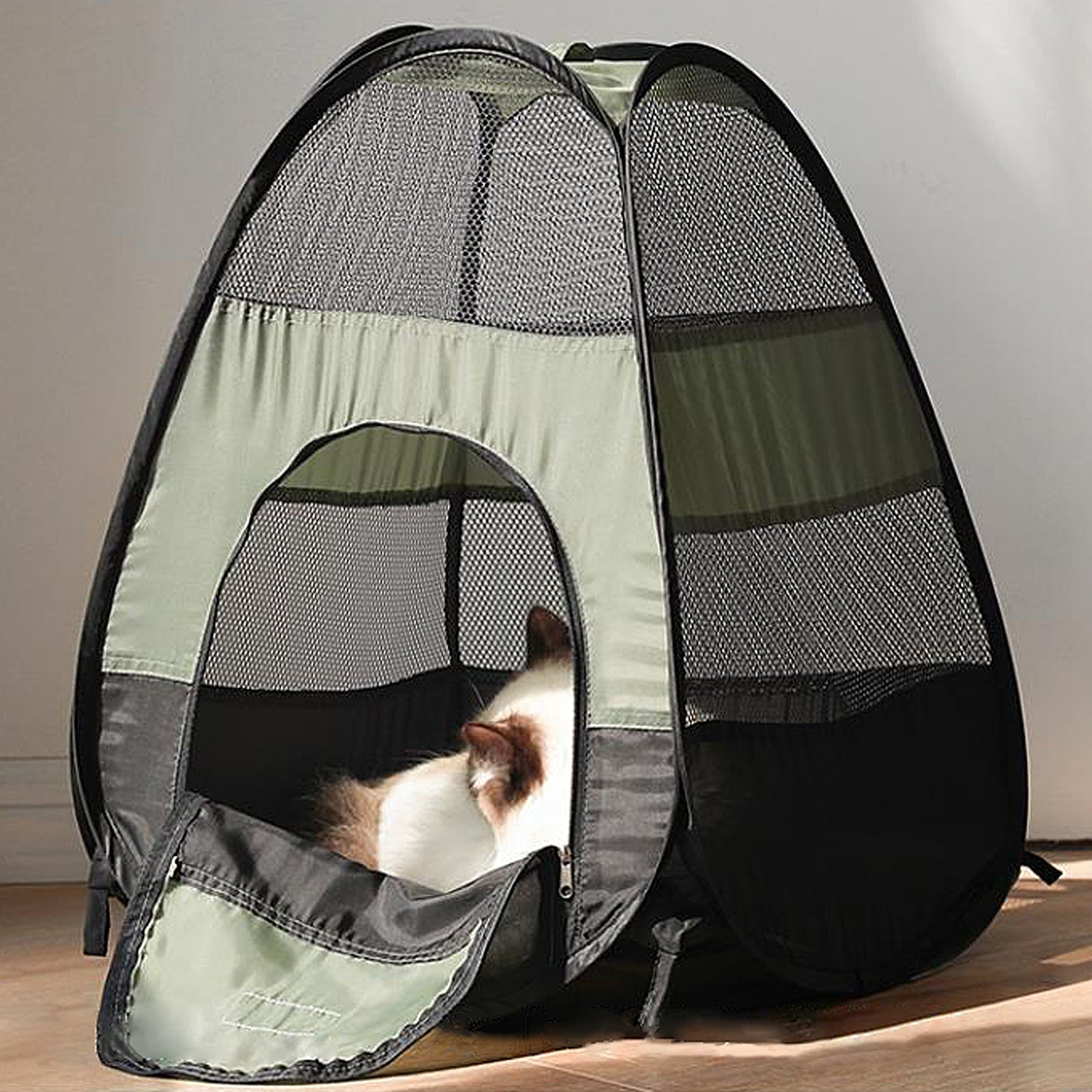 Moonvvin Yard Fence Pet Cage Removable Breathable Outdoor Folding Mesh Dog Tent