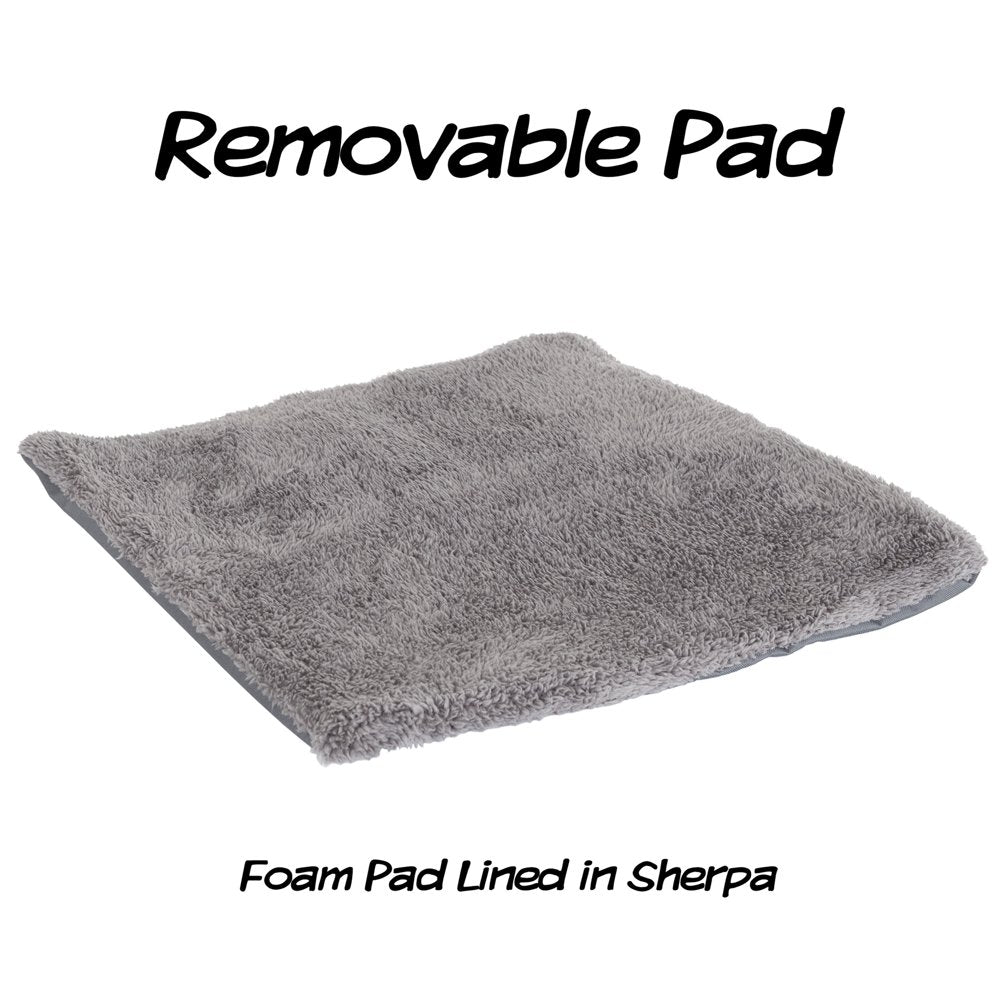 Indoor Dog House – Covered Dog Bed with House Shape and Removable Sherpa Lined Pad – Pet Tent for Cats or Dogs up to 35Lbs by PETMAKER (Gray) Animals & Pet Supplies > Pet Supplies > Cat Supplies > Cat Beds Trademark Global LLC   