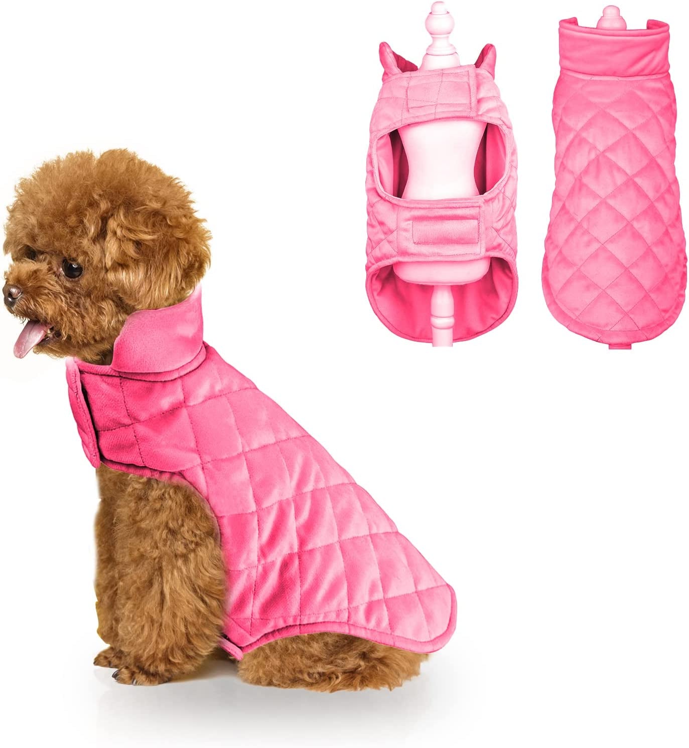 Cnarery Dog Fleece Vest, Puppy Dog Turtleneck Winter Sweaters Coat Dog Clothes Pet Dog Cold Weather Coats Snow Jacket Vest for Small Medium Dogs(Fuchsia) Animals & Pet Supplies > Pet Supplies > Dog Supplies > Dog Apparel Cnarery Fuchsia XL(Chest:21.7-23.7" Neck:15-16.5") 