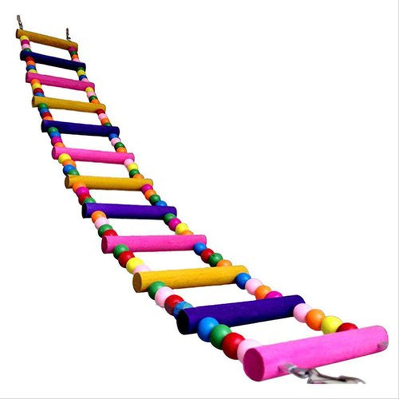 Walbest Multicolor Pet Ladder Bird Climbing Bite Toy for Bird Parrot Macaw African Greys Budgies Cockatiels Parakeet Hamster Rat Crawling Rainbow Bridge Wooden Cage Funny Perch Trainning Swing Toy Animals & Pet Supplies > Pet Supplies > Bird Supplies > Bird Toys Walbest   