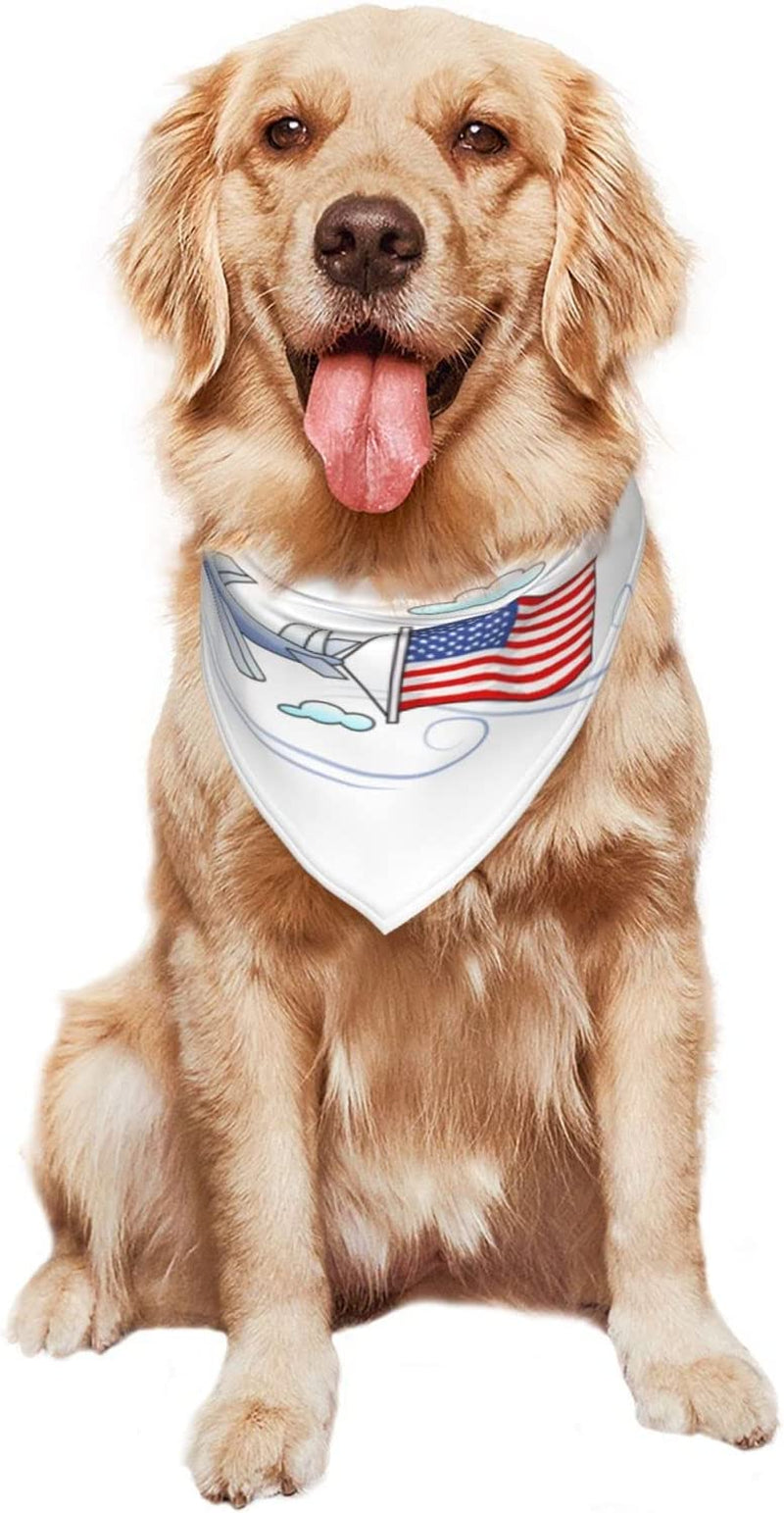 Cartoon Airplane Carrying a Flag Pet Dog and Cat Decorative Triangle Scarf,Dog Bandana,Breathable and Stain Resistant. Animals & Pet Supplies > Pet Supplies > Dog Supplies > Dog Apparel ZALTAS   