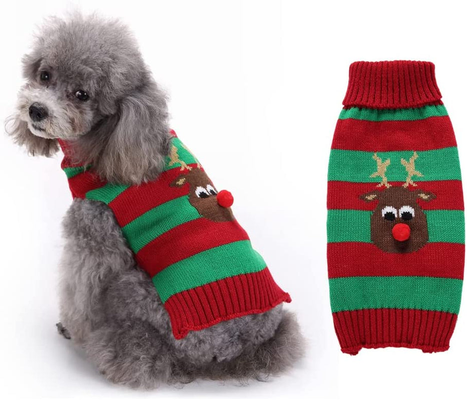 Dog Sweater Turtleneck Knitted,Dog Clothes for Small Medium Dog,Cute Dog Sweaters for Fall Winter，Warm and Soft Dog Sweater Animals & Pet Supplies > Pet Supplies > Dog Supplies > Dog Apparel KINGLEA green Large 