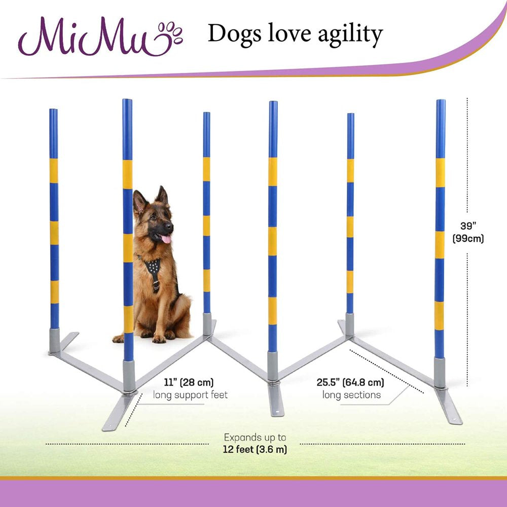 CHIE Dog Agility Equipment - Agility Set Dog Weaving Poles Dog Obstacle Course, Training Equipment, Competition Grade Animals & Pet Supplies > Pet Supplies > Dog Supplies > Dog Treadmills CHIE   