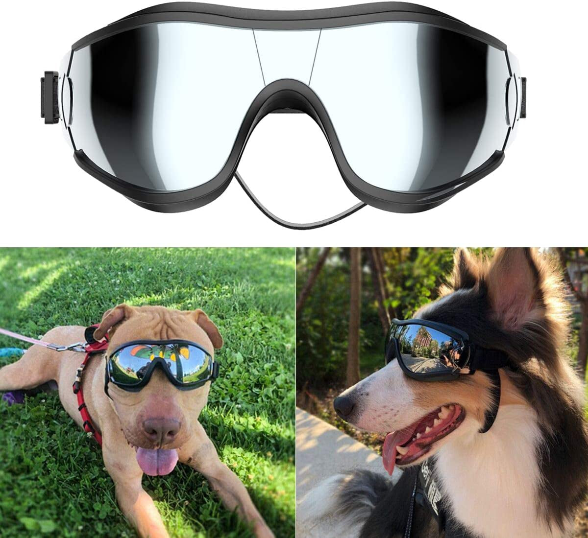 NVTED Dog Sunglasses Dog Goggles, UV Protection Wind Protection Dust Protection Fog Protection Pet Glasses Eye Wear Protection with Adjustable Strap for Medium or Large Dog (Pack of 1) Animals & Pet Supplies > Pet Supplies > Dog Supplies > Dog Apparel NVTED Pack of 1  