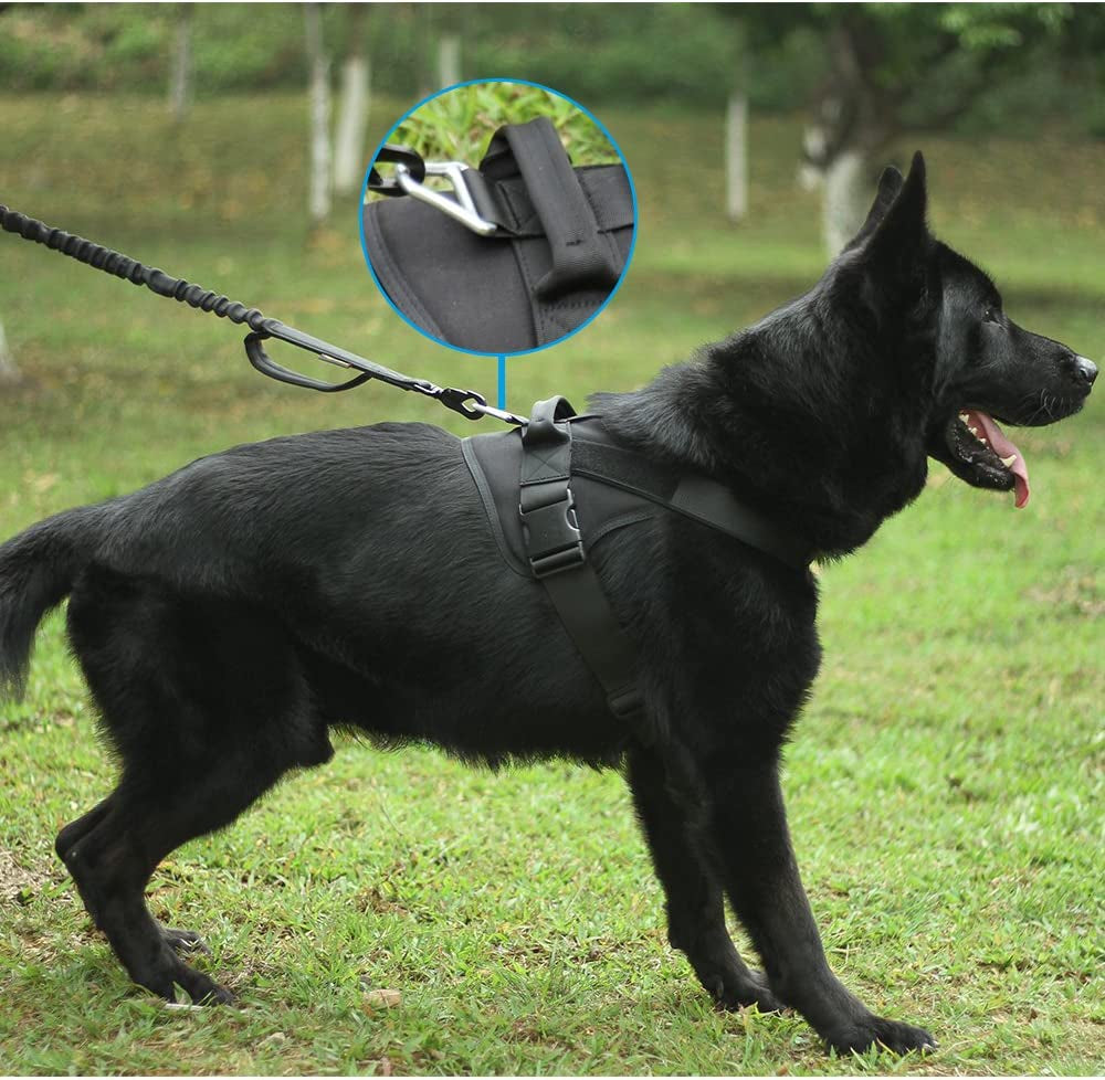 EXCELLENT ELITE SPANKER Tactical Dog Harness Patrol K9 Harness Service Dog Vest Military Dog Vest Working Dog Vest with Handle(Black-L) Animals & Pet Supplies > Pet Supplies > Dog Supplies > Dog Apparel EXCELLENT ELITE SPANKER   