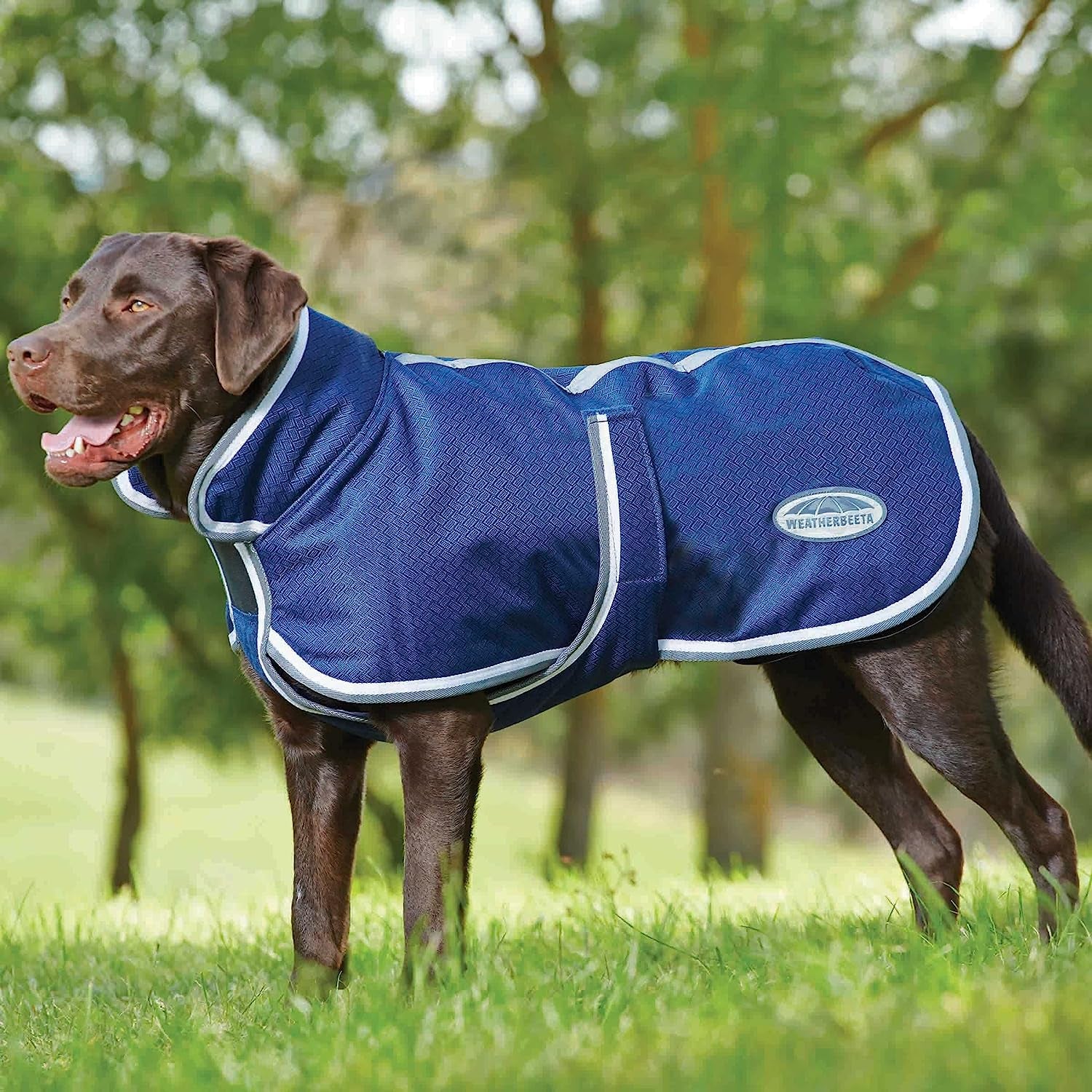 Weatherbeeta Comfitec Parka 1200D Deluxe Dog Coat - Navy/Grey/White - 12" Animals & Pet Supplies > Pet Supplies > Dog Supplies > Dog Apparel Weatherbeeta USA Inc. Navy/Grey/White 32" 