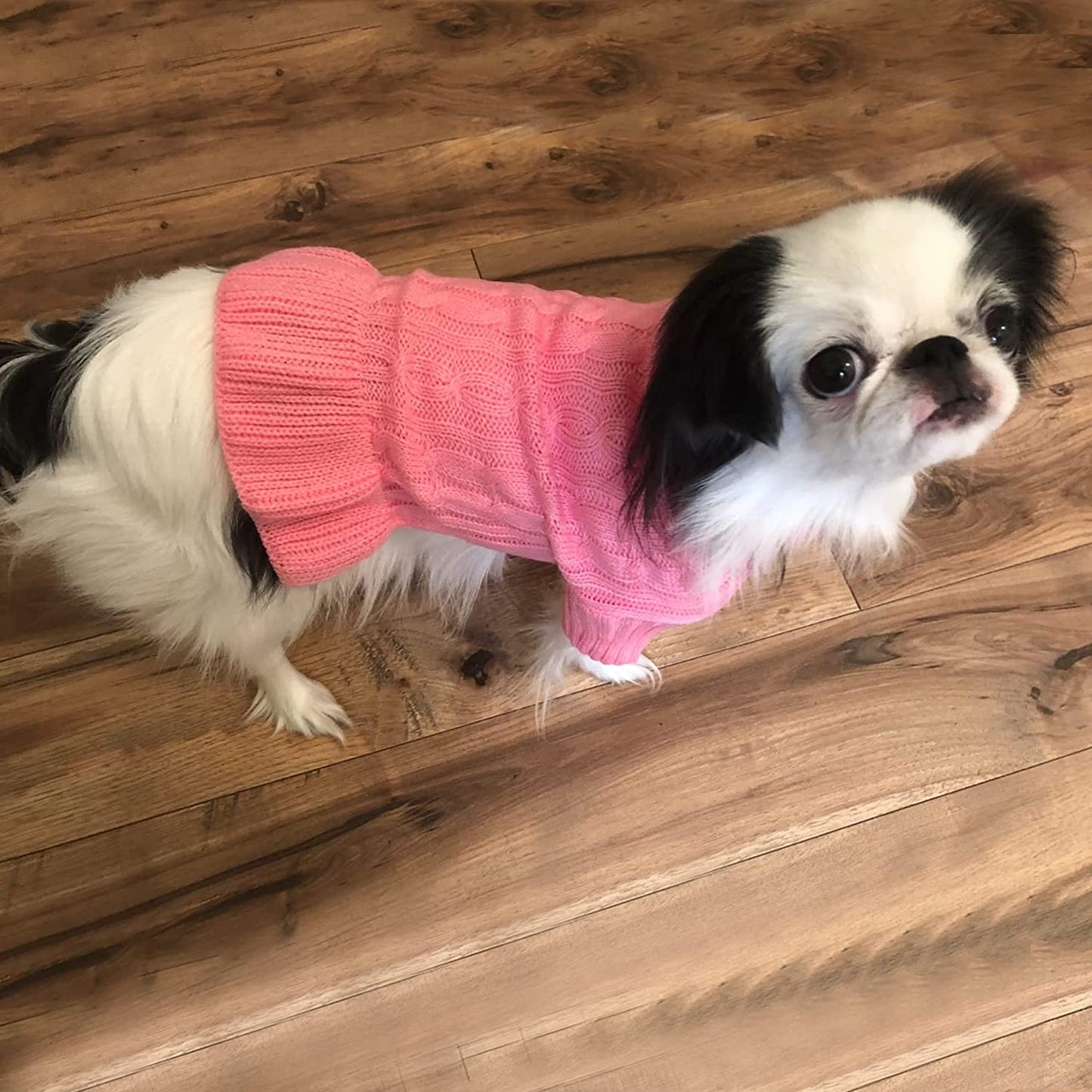 Lifewheel Mermaid Tail Dog Sweater Dress with Ruffle across the Bottom, Cat Sweater Dress, Knitwear Soft Thickening Warm Winter Puppy Sweater Dog Clothes for Small Dogs Cats Boy Girl (Medium, Pink) Animals & Pet Supplies > Pet Supplies > Dog Supplies > Dog Apparel LifeWheel   