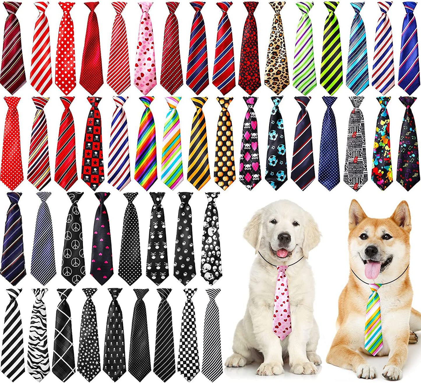 50 Pcs Dog Neck Ties Bulk, Dog Ties, Dog Neckties for Medium Large Dog, Pet Bow Ties Collar Dog Grooming Accessories for Girl Boy Dogs Valentines Holiday Birthday Wedding Costumes Animals & Pet Supplies > Pet Supplies > Dog Supplies > Dog Apparel Reginary   