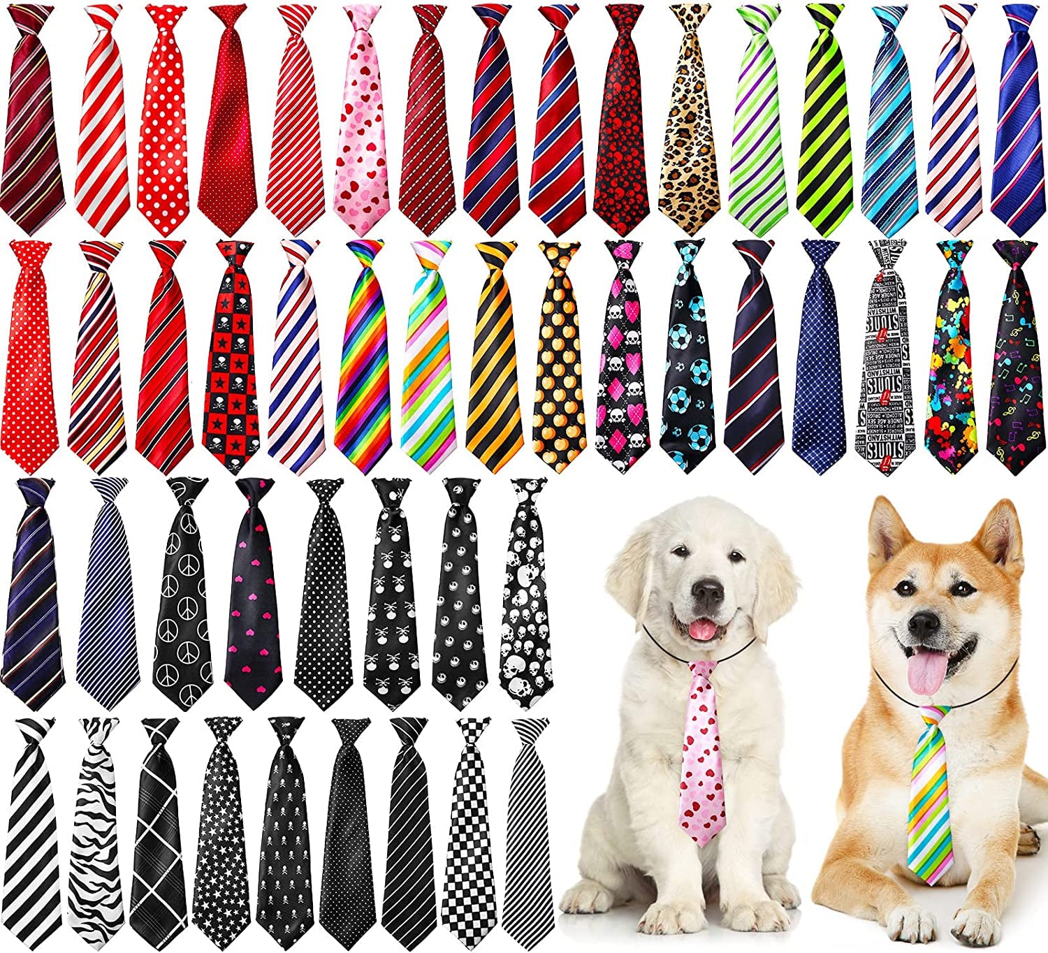 50 Pcs Dog Neck Ties Bulk, Dog Ties, Dog Neckties for Medium Large Dog, Pet Bow Ties Collar Dog Grooming Accessories for Girl Boy Dogs Valentines Holiday Birthday Wedding Costumes Animals & Pet Supplies > Pet Supplies > Dog Supplies > Dog Apparel Reginary   