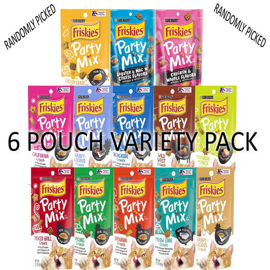 Friskies Cat Treats, Party Mix Variety Pack , 6 - (2.1 Oz.) Pouches = 6 Pack DIFFERENT FLAVORS! Animals & Pet Supplies > Pet Supplies > Cat Supplies > Cat Treats Friskies   