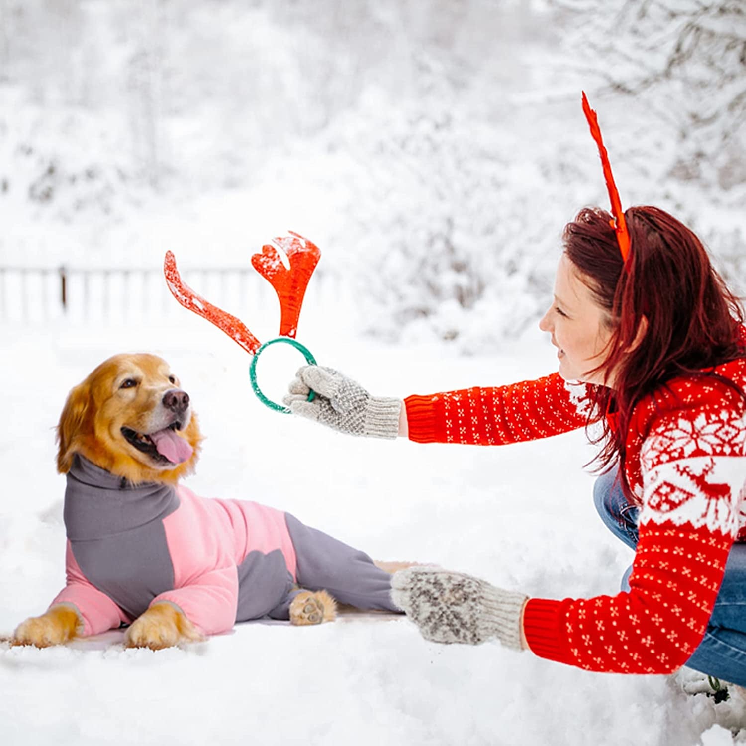 Dog Winter Warm Coats 4-Legs Fleece for Large Medium Dogs, High Collar Dog Cold Weather Coat Full Body Dog Snowsuit Comfort Windproof Dog Sweater (2XL, Pink) Animals & Pet Supplies > Pet Supplies > Dog Supplies > Dog Apparel Yeapeeto   